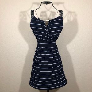 Blue and White Striped Dress